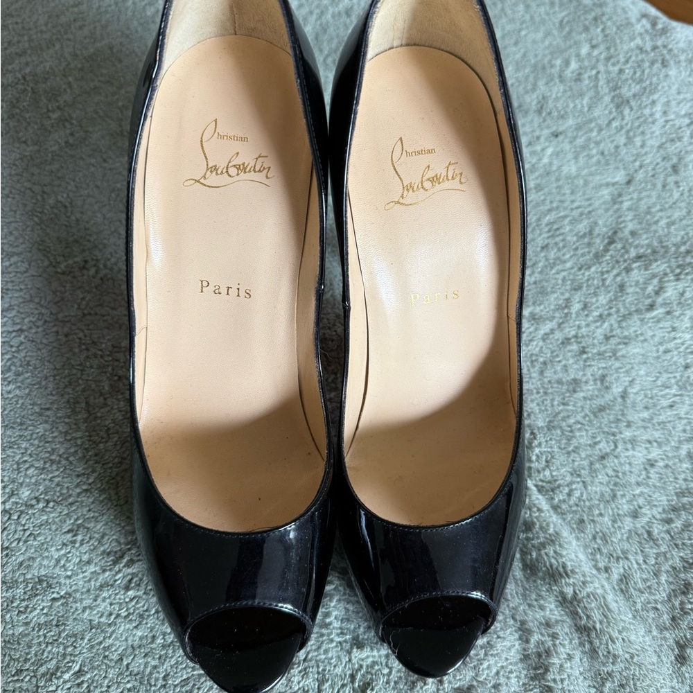 Christian Louboutin Black Peep Toe Pumps - New no box
